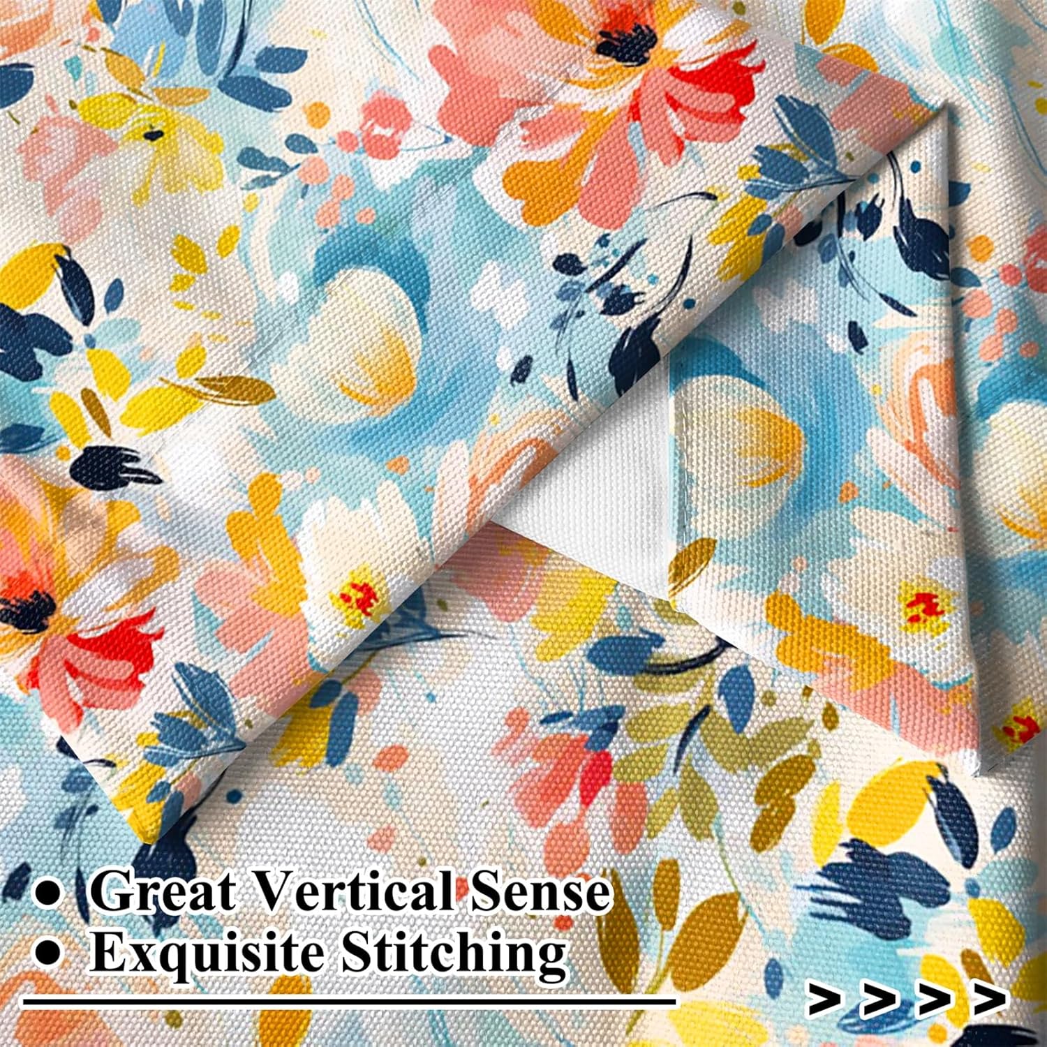 Renaiss 42 x 45 Inch Watercolor Floral Blossom Kitchen Curtains Rod Pocket Rustic Flower Plant Colorful Farmhouse Small Short Cafe Tier Curtain Spring Wildflower Window Drapes Treatment 2 Panels