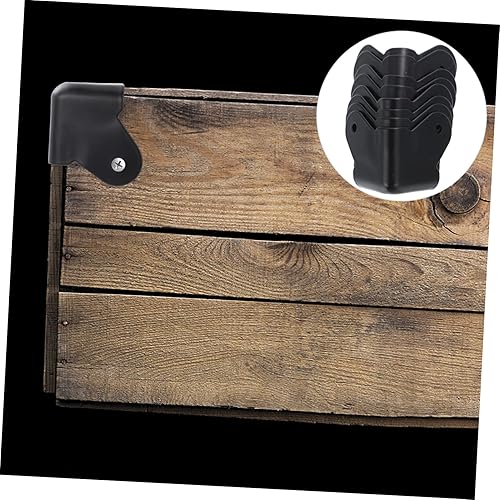 Miniatura 7 de VILLCASE Caja de 8 piezas para parachoques redondeado de madera para guitarra bordes de madera negra cubiertas de metal protectores de amplificador