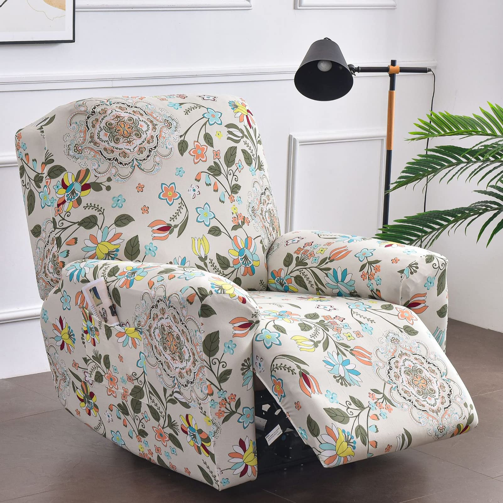 Funda elástica para sillón reclinable lavable y protector de sofá con bordes elásticos