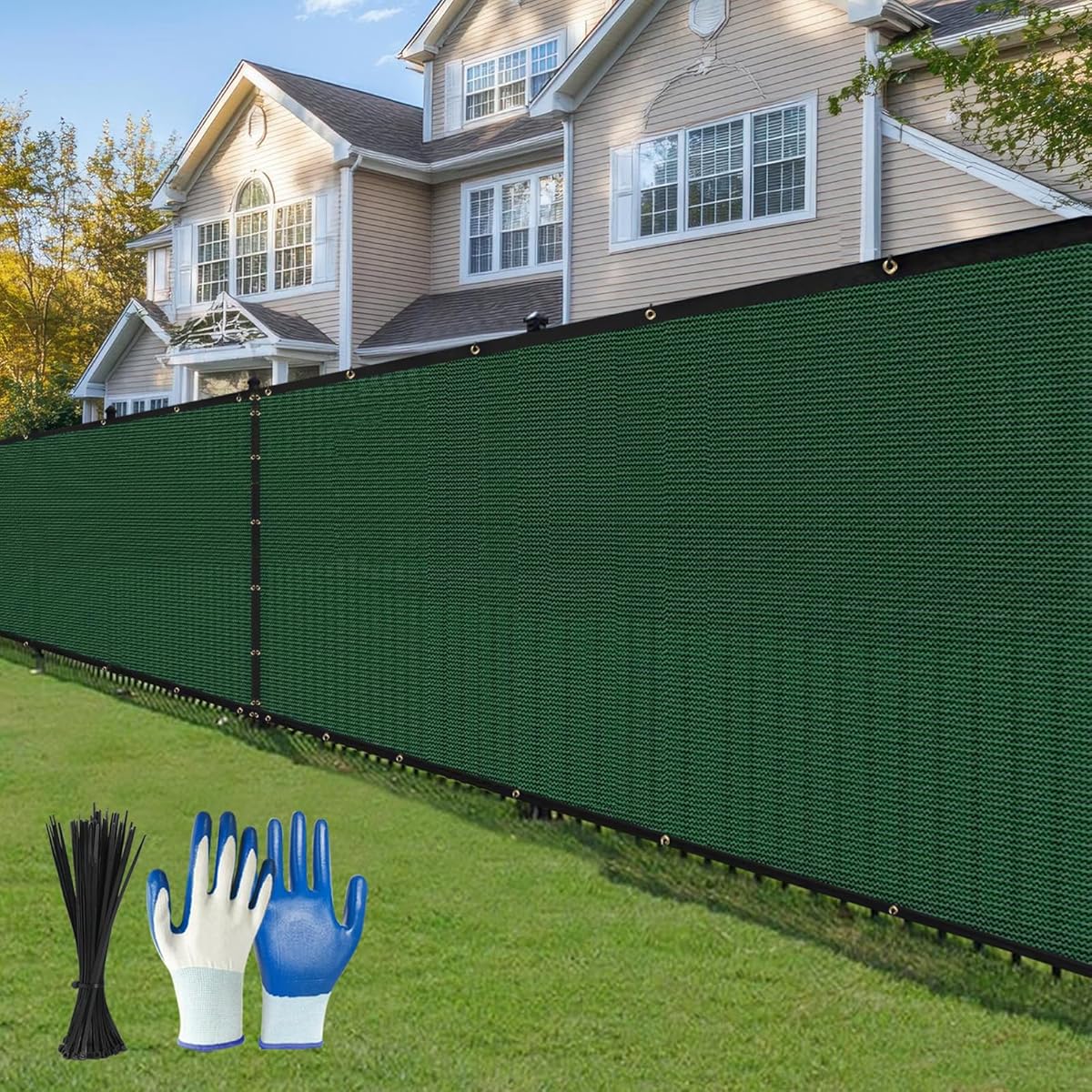 6' x 50' Fence Privacy Screen, Upgrade 220 GSM Privacy Fence Panels for Outside, Commercial Grade Fence Cover with Brass Grommets for Outdoor, Backyard, Patio, Balcony (Green)
