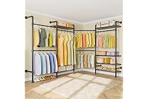 Timate Closet Organizer L Shape Garment Rack Mounted Wardrobe Closet Storage System