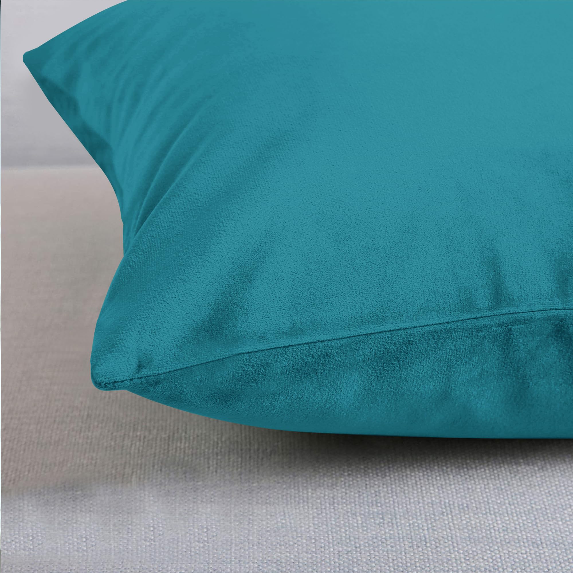 Imperial Rooms Cushion Covers 45 x 45 cm Pack of 2 Square Throw Velvet Pillow Cases Bedroom Decor Cushion for Sofa Living Room Car (Teal - Image 3