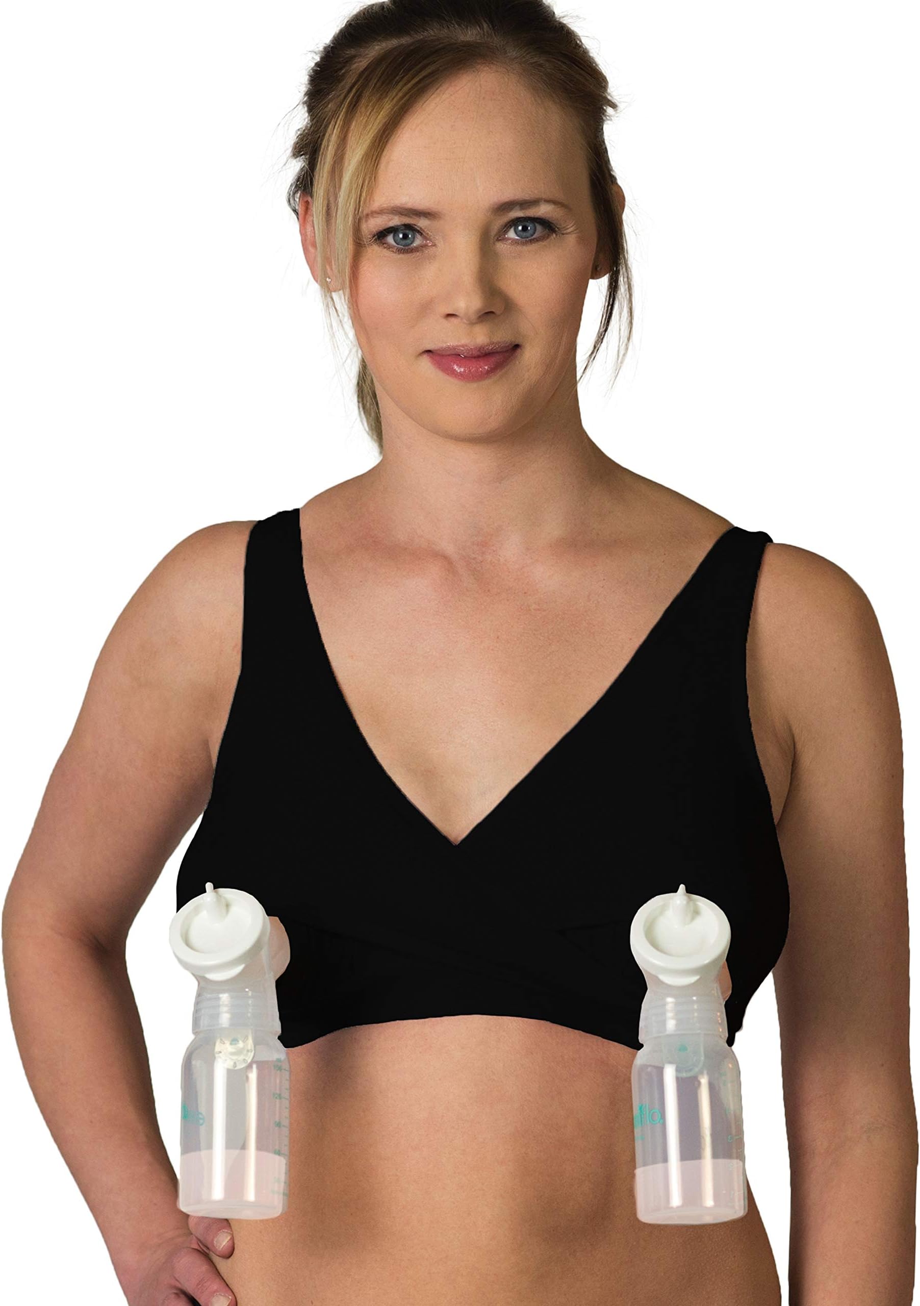 Essential Pump&Nurse All in One Nursing and Hands Free Pumping Bra, US Company, Black XS