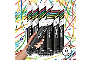 16 Inch Streamers Confetti Cannons - 6-Pack Biodegradable Colorful Streamers Confetti Party...