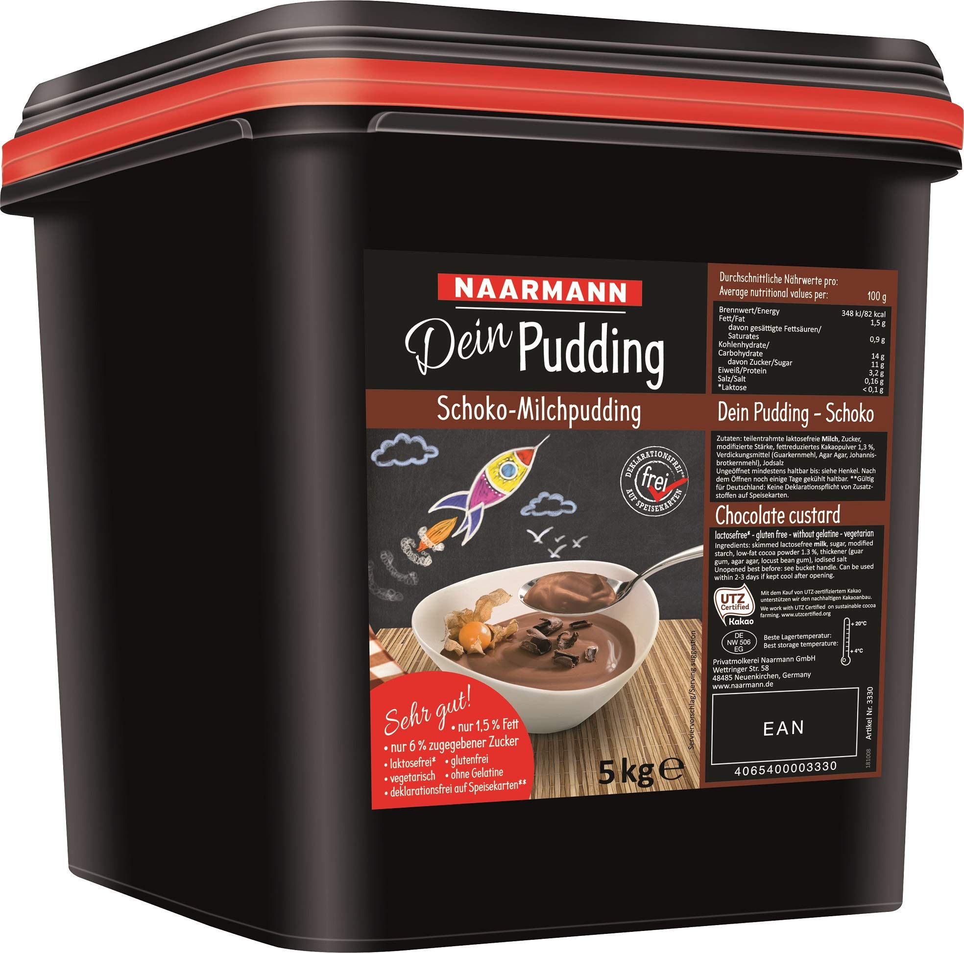 Naarmann Dein Pudding Schoko laktosefrei 1.5 Prozent Fett 5000g