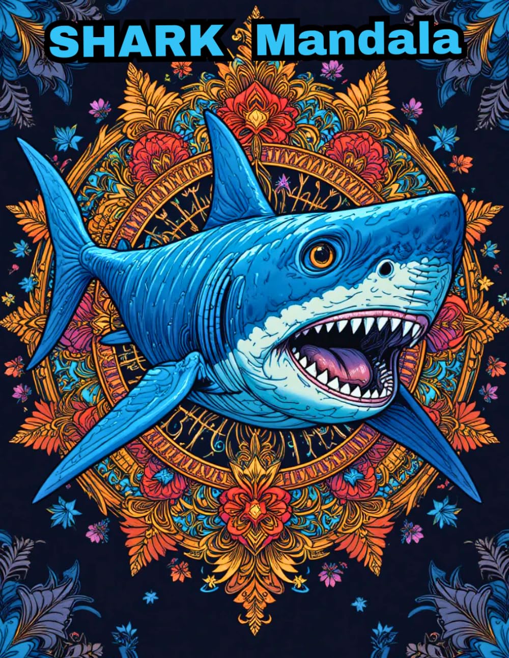 Shark Mandala Coloring Book for Adults: 50 Unique Ocean Animal Designs for Stress Relief and Relaxation