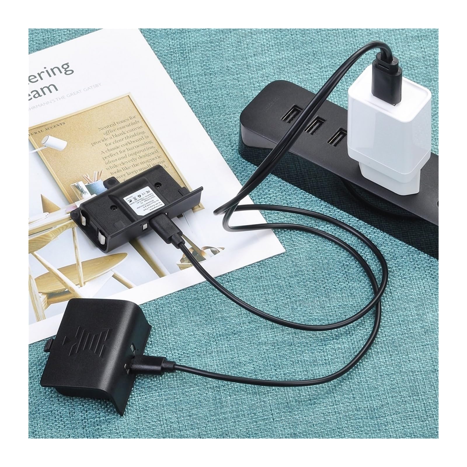Batterie rechargeable et kit de charge, compatible avec Xbox, manette One S/X/Elite avec câble de chargement micro USB et indicateur(4pcs black set)