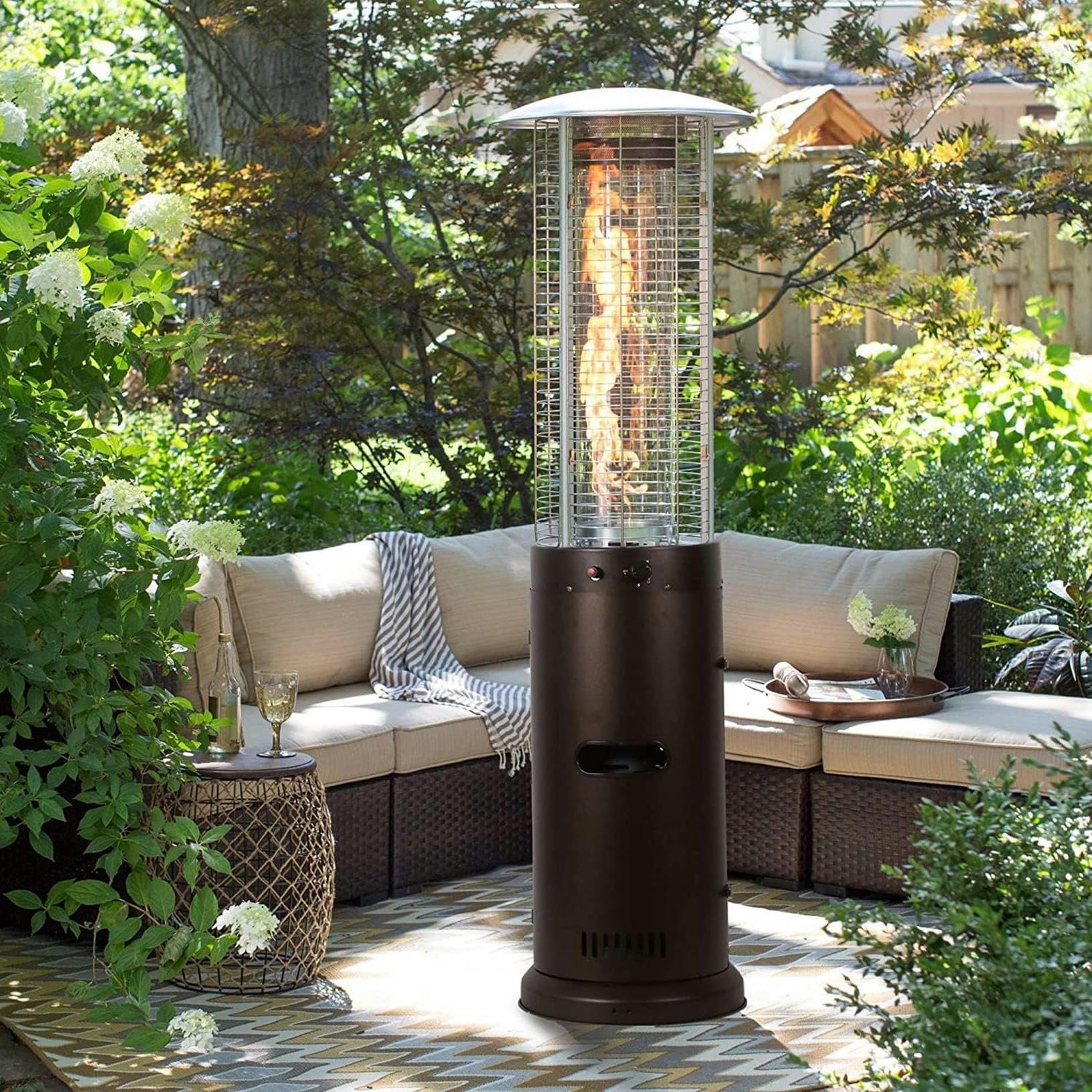 riscaldatori e stufe da esterno Riscaldatore Da Patio, Riscaldatore Da Esterno Con Protezione Di Inclinazione, Riscaldatore A Gas Propano Da 15KW, Scaldabagno A Piedi Di Riscaldamento Rapido F