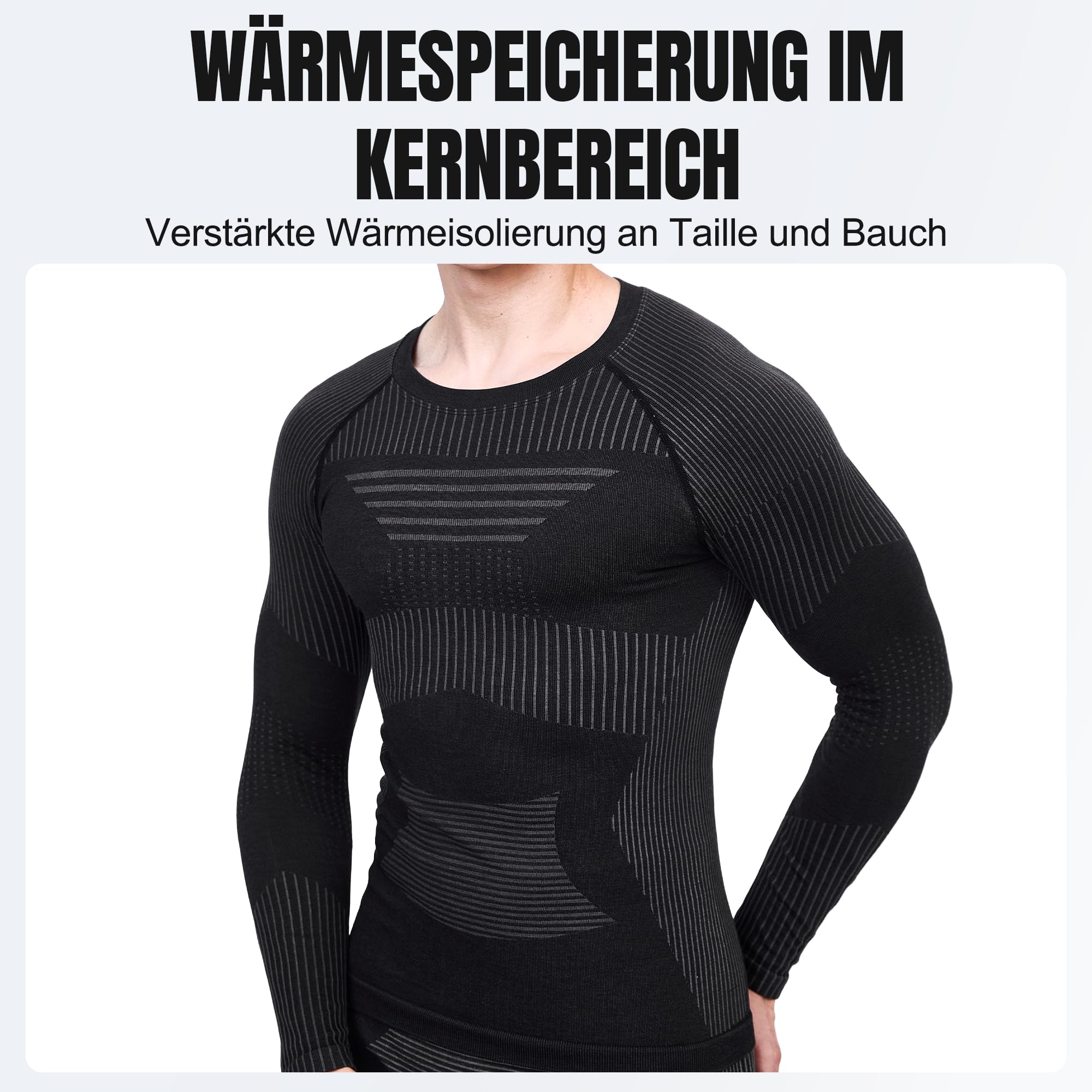 YESWEL Thermounterwäsche Herren Set, Warme Funktionsunterwäsche Wolle