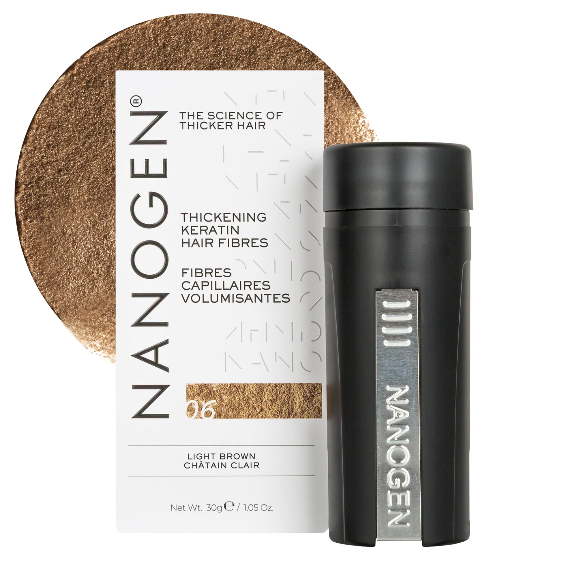 Nanogen Hair Fibres Light Brown, Root Touch Up, 30g