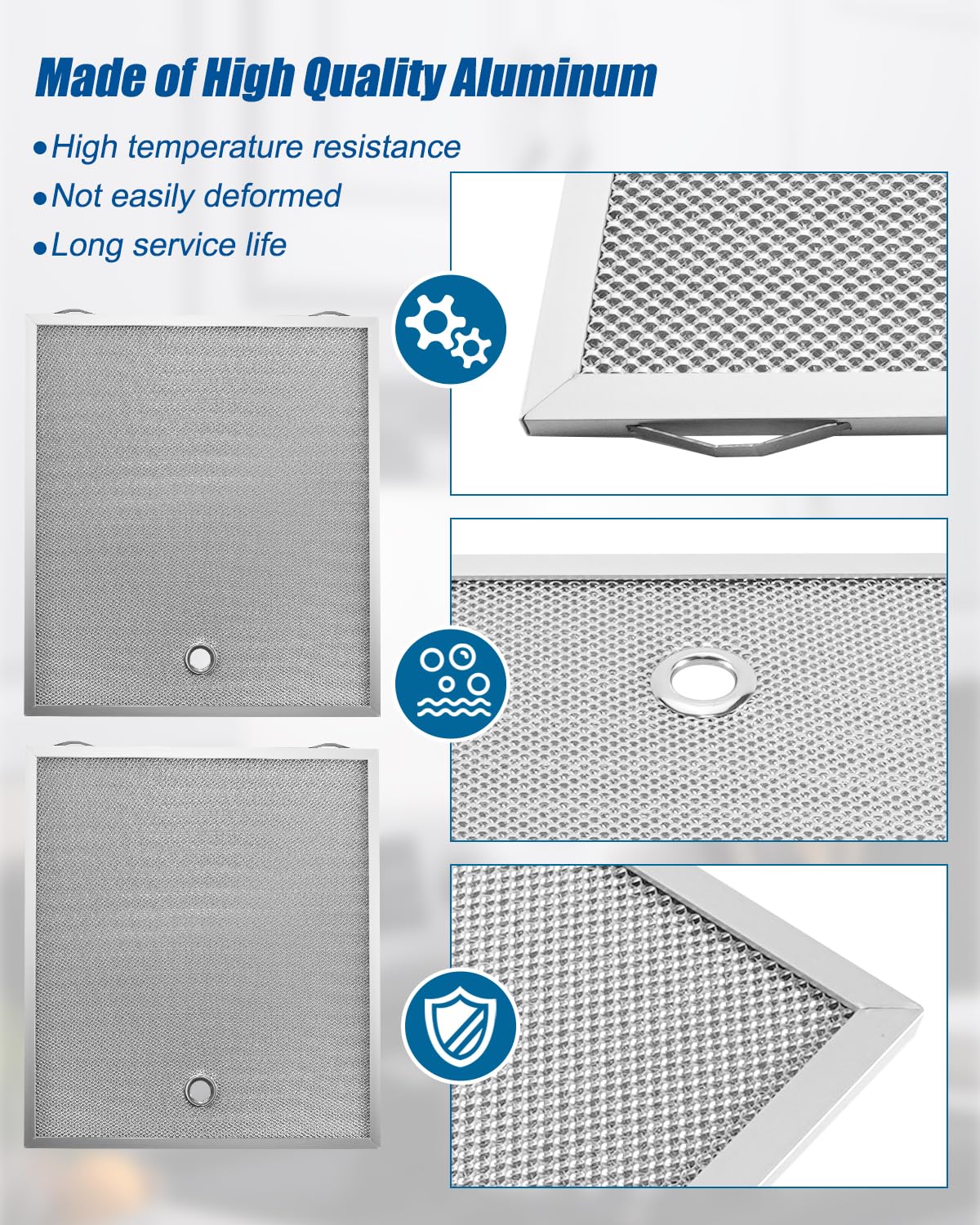 Aluminium-Fettfilter passend für Broan-NuTone Serie von 76,2 cm Dunstabzugshauben, Mikro-Mesh-Filter ersetzt S99010434-002, 38,1 x 34,5 cm, 2 Stück