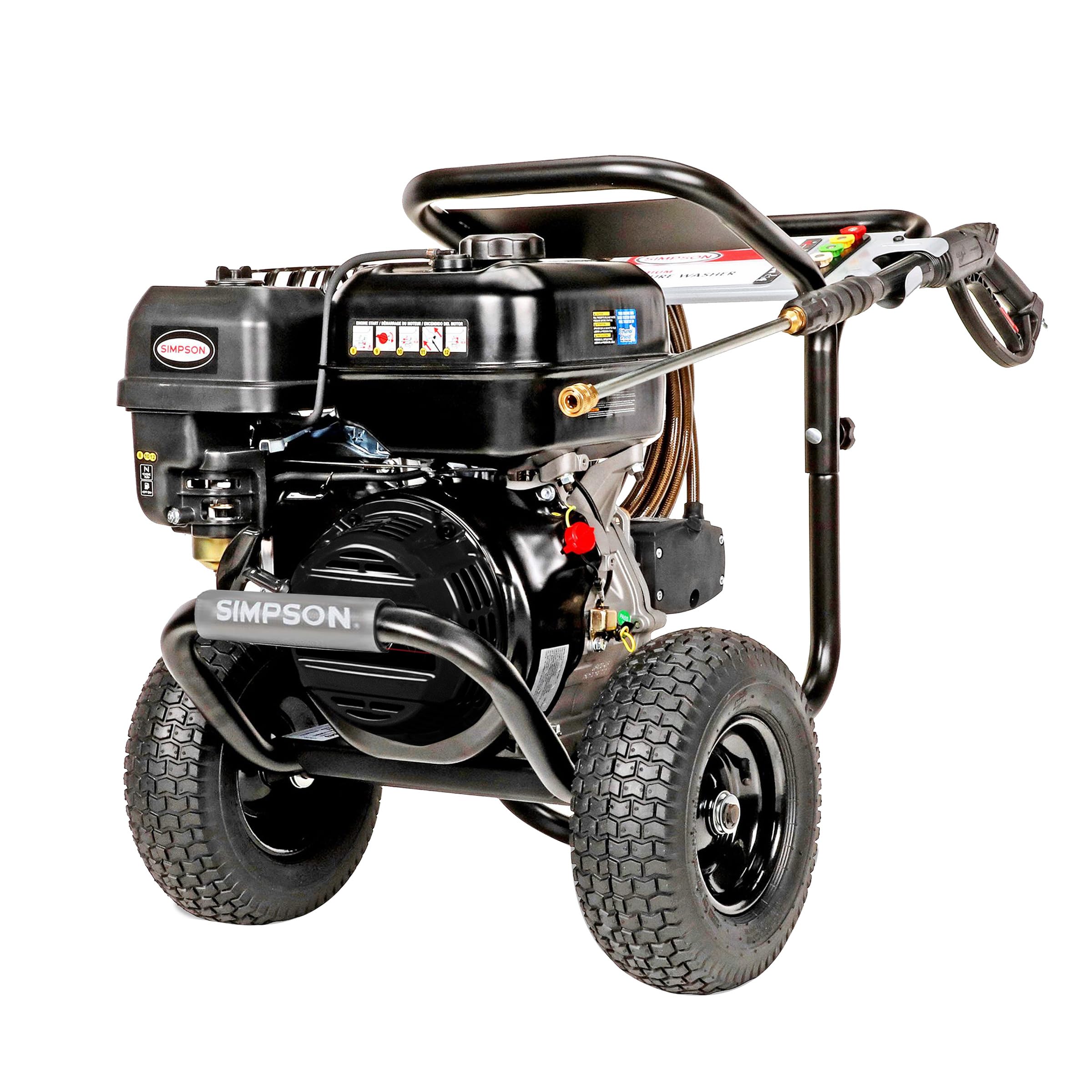 Photo 1 of Simpson 4400 PSI Gas Pressure Washer, 4.0 GPM Commercial Power Washer, Cold Water, 50' Hose, PowerShot, 49-State Compliant (PS60843) - Black