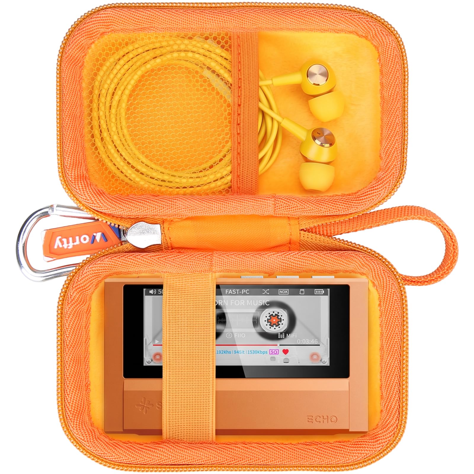 Carrying Case for SnowSky/FiiO Echo MINI/FiiO Echo/HiFi Walker H2/ Surfans F20/ MECHEN M30 HiFi MP3 Music Player (Orange)