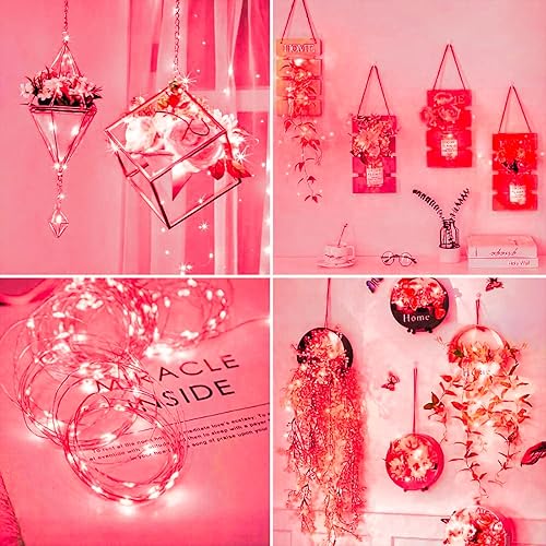 Miniatura 7 de Paquete de 16 30 luces LED que funcionan con pilas, 10 pies, impermeables, parpadeantes, luces de tarro de masón, luces de alambre plateado, luces