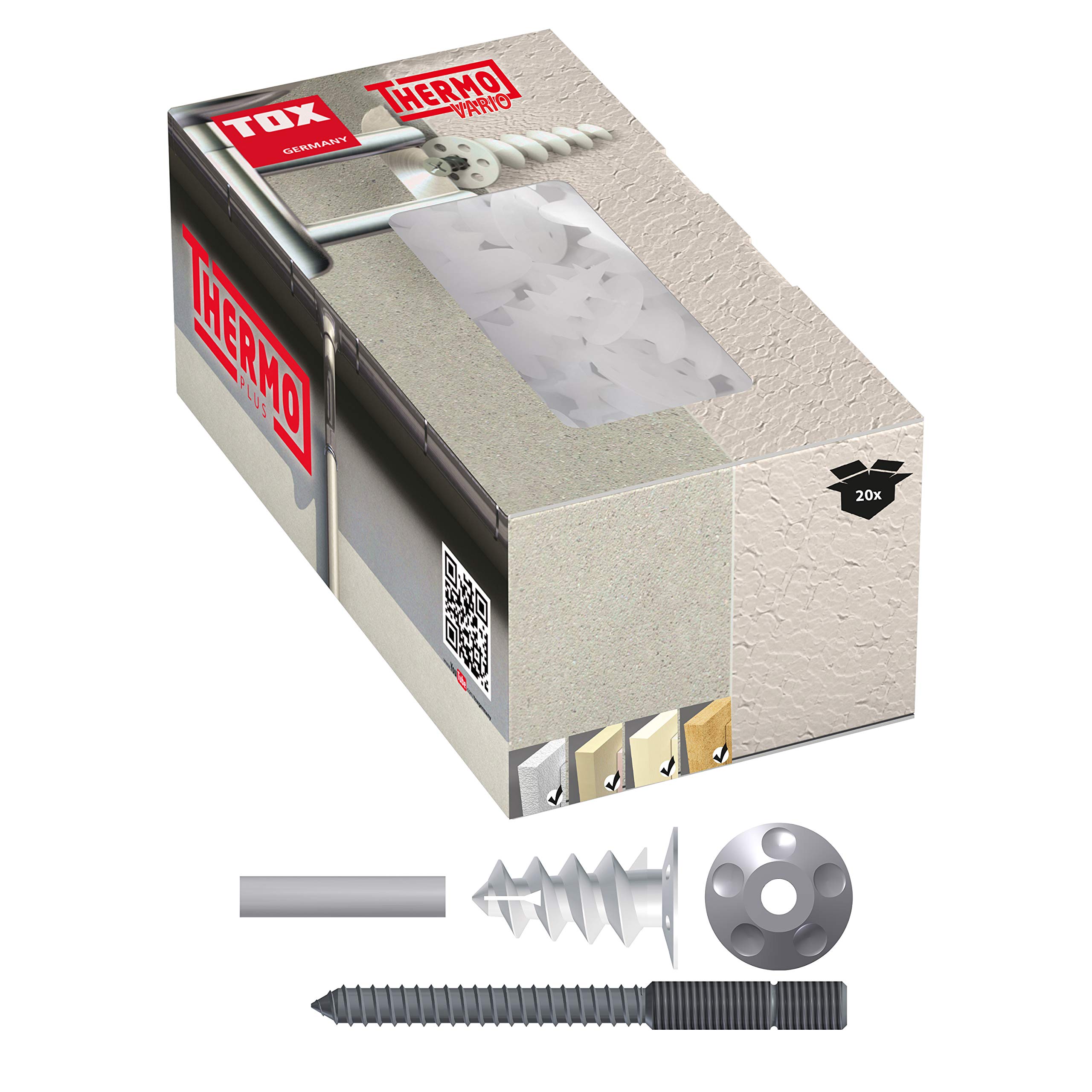 TOX Wspornik rury spustowej Thermo Vario, 20 sztuk, 072100351