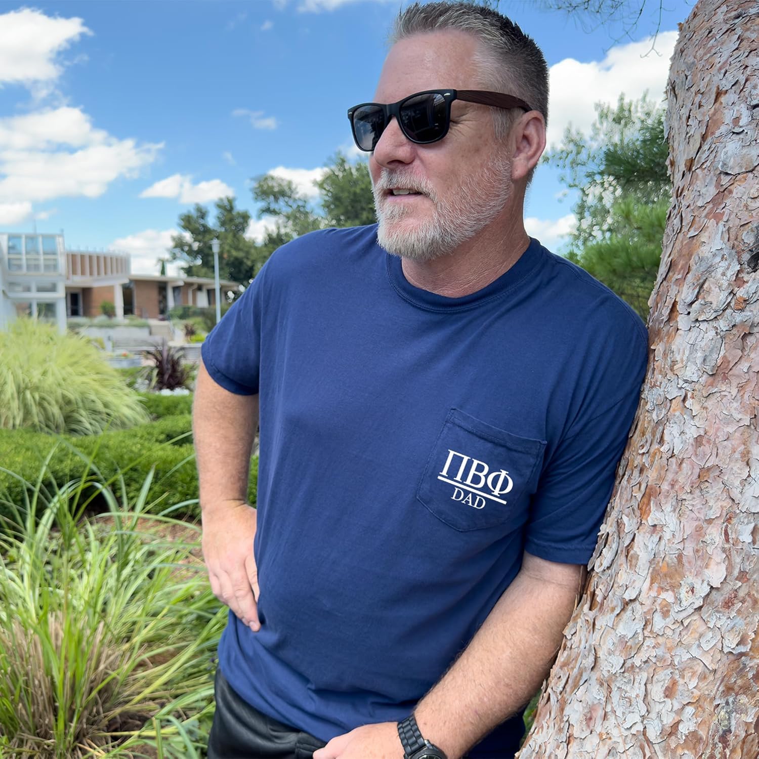 Pi Beta Phi Dad Shirt Sorority Comfort Colors Pocket Tee