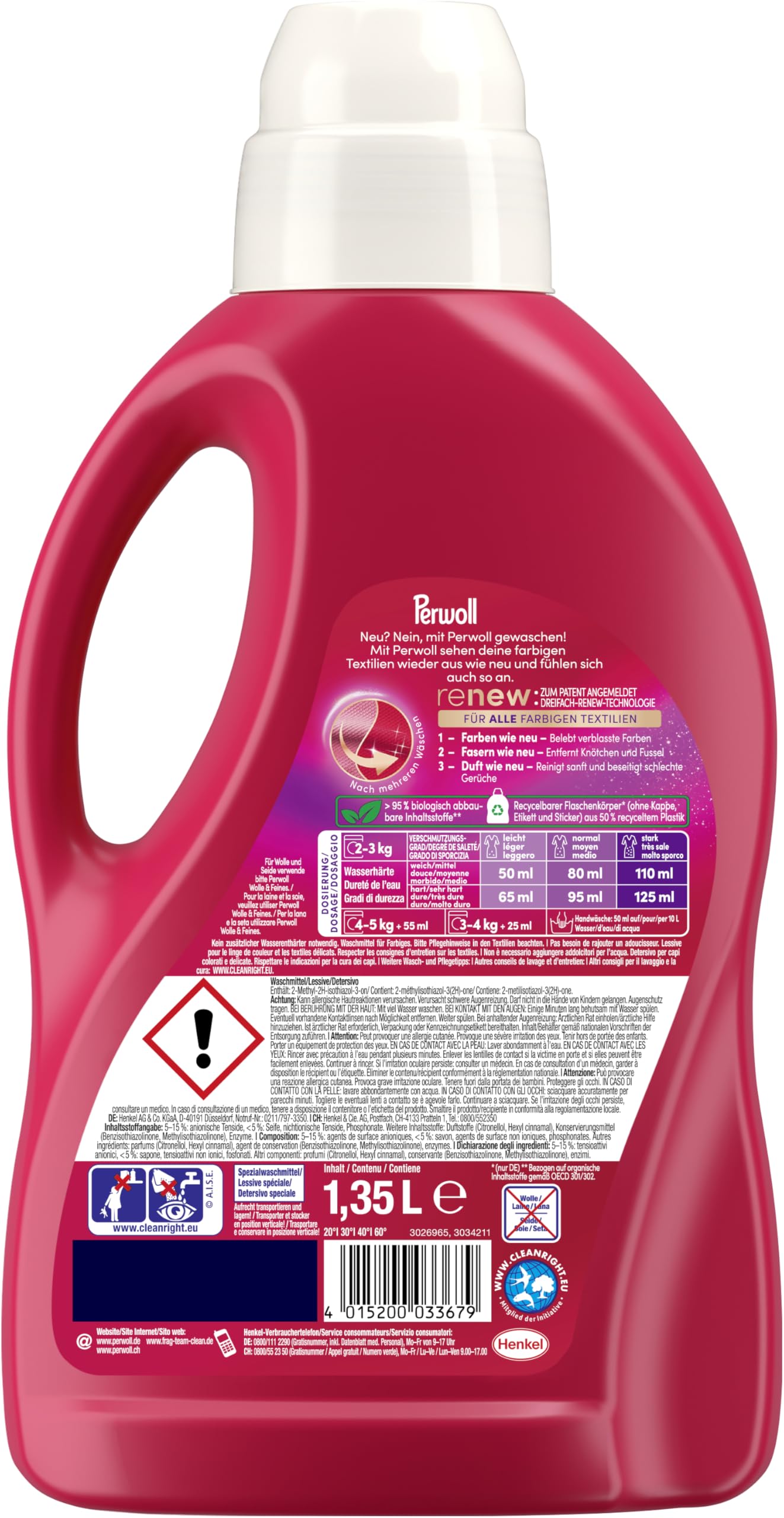 Perwoll Renew Color Waschmittel (27 Waschladungen), Feinwaschmittel reinigt schonend und erneuert Farben und Fasern… – Ansicht 3