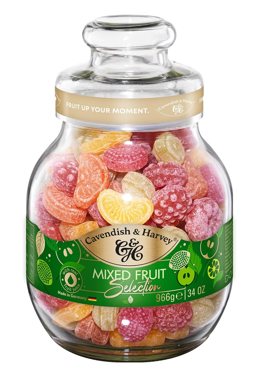 Cavendish & Harvey | Mixed Fruit Hard Candy Drops | 34 Ounce Jar