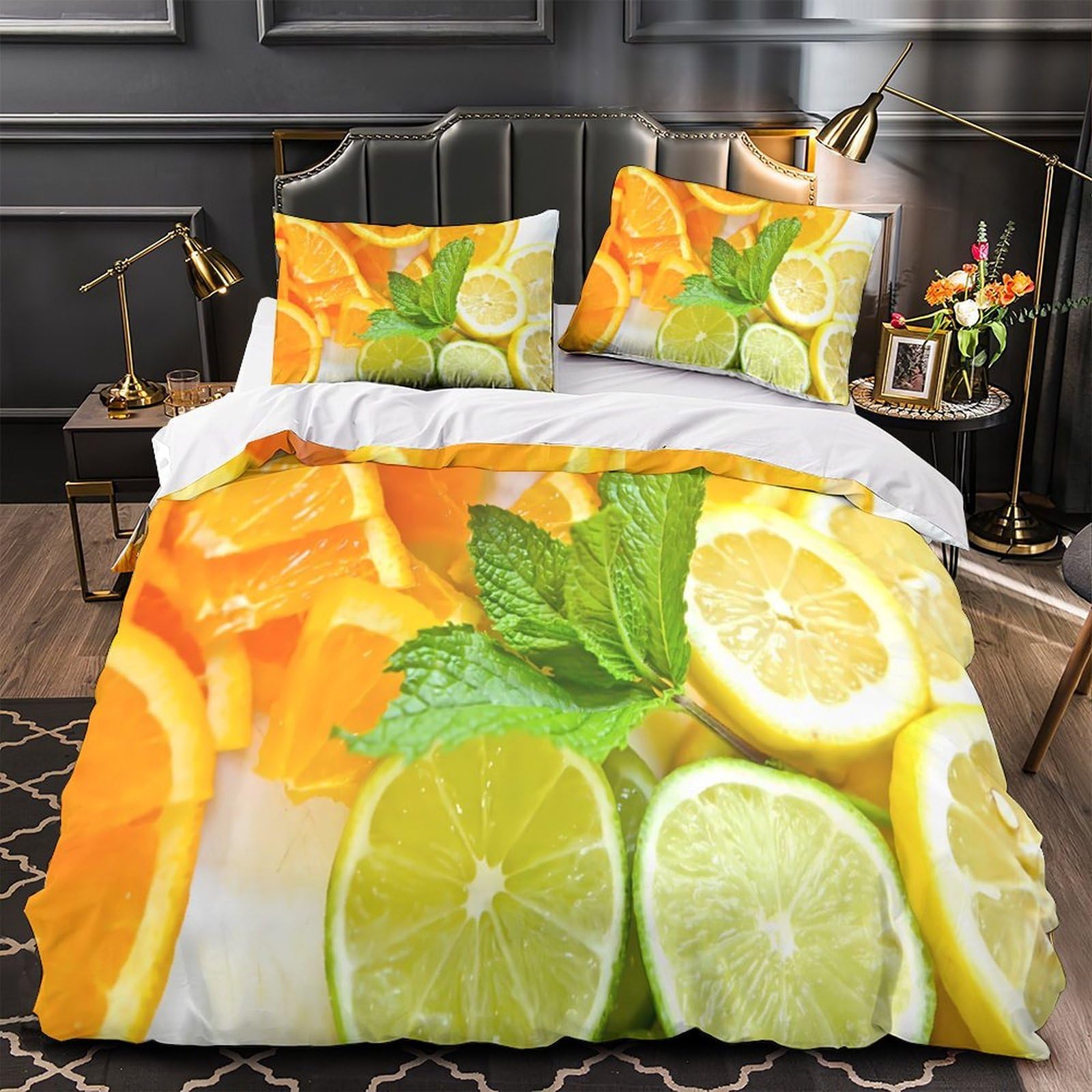 Parure de lit hypoallergénique anti-acariens pour lit simple 140x200cm