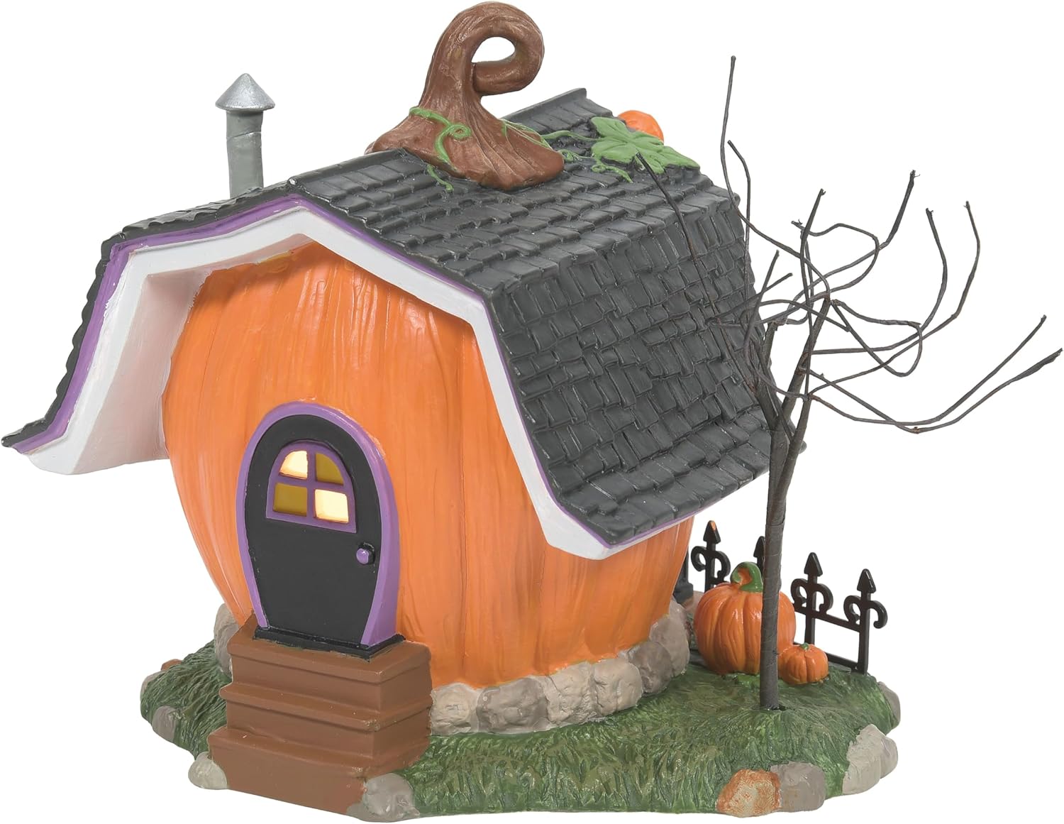 Department 56 Disney Village Halloween Pumpkintown Mickey Mouse Carving Studio Lit Building, 5.51 Inch, Multicolor