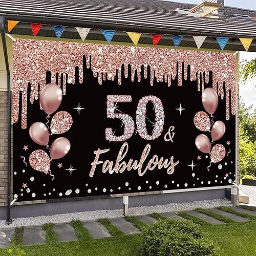 Miniatura 9 de Decoraciones de cumpleaños número 21 para mujer, cartel de cumpleaños de 21 años de oro rosa, suministros de fiesta, fondo de cumpleaños de veintiún