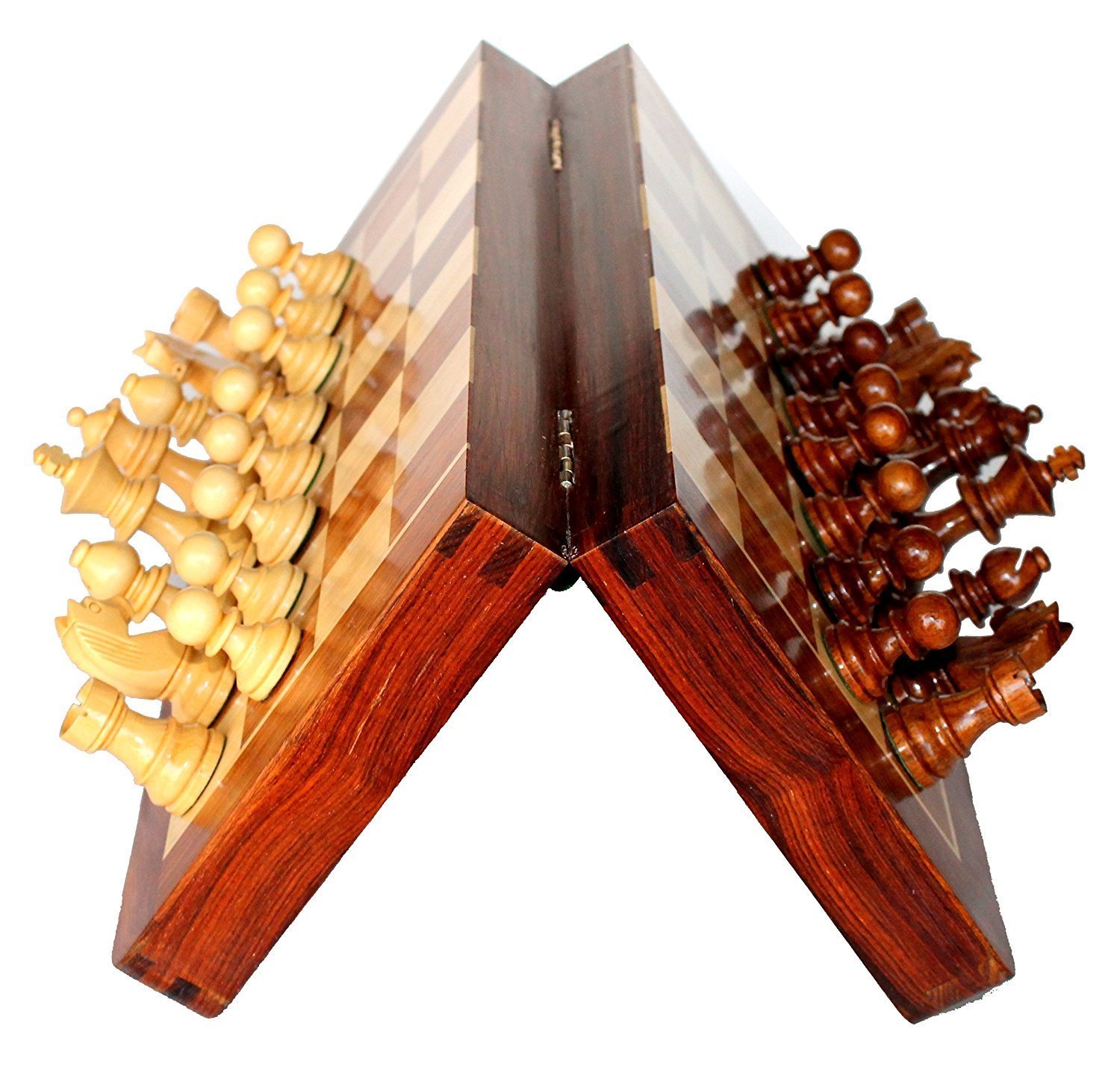 Royal Craftgasmic - Set da viaggio magnetico pieghevole in legno, motivo: Game of Brilliance, piccolo chess Pieces, 12 pollici