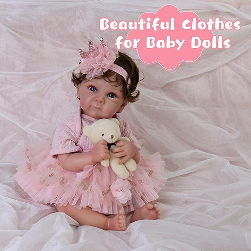 Miniatura 7 de Ropa de muñecas Reborn para niña, ropa de bebé linda para muñecas, ropa de muñeca de moda de 17 a 22 pulgadas, conjunto de accesorios para muñecas
