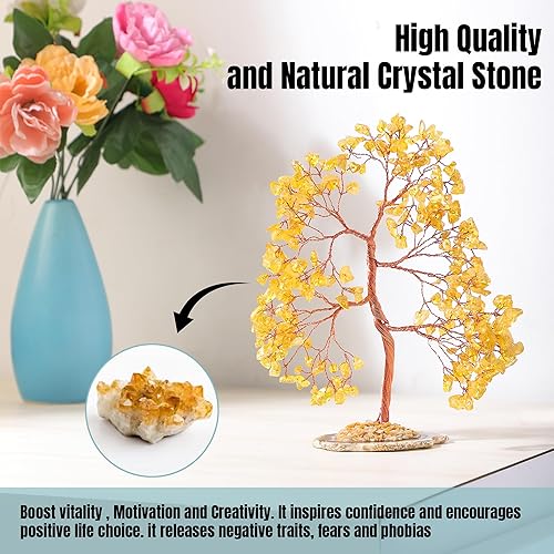 Miniatura 5 de Árbol de citrino natural, 200 cuentas para curación de Reiki, abundancia, prosperidad, éxito empresarial y aumento de la creatividad, hermoso y