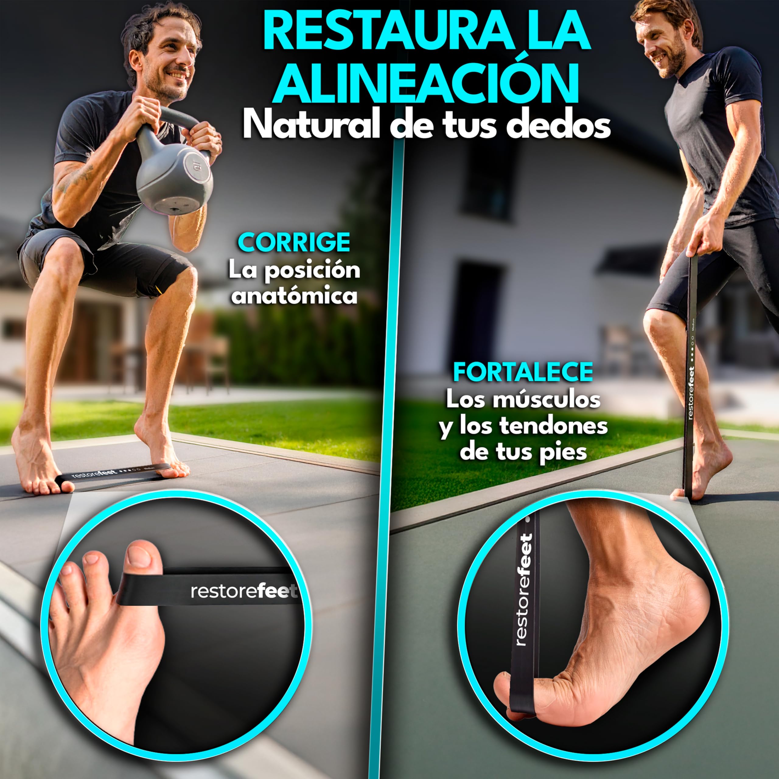 Kit Barefoot 5 en 1 – Separadores de Dedos, Bandas Elásticas y Pelota Miofascial para restaurar la fuerza, movilidad y funcionalidad natural de tus pies. Alivia juanetes y dedos torcidos
