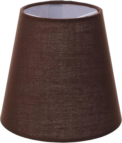 Miniatura 1 de Uonlytech Pantalla de tela blanca con clip para lámpara de pared, cubierta de repuesto para lámpara de araña de mesa, decoración del hogar, café,