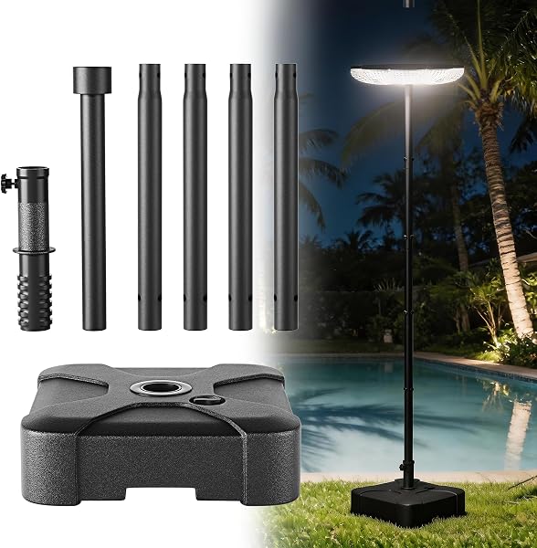 TRAYIU Street Light Pole - Metal Solar Lamp Posts for Outdoor Light