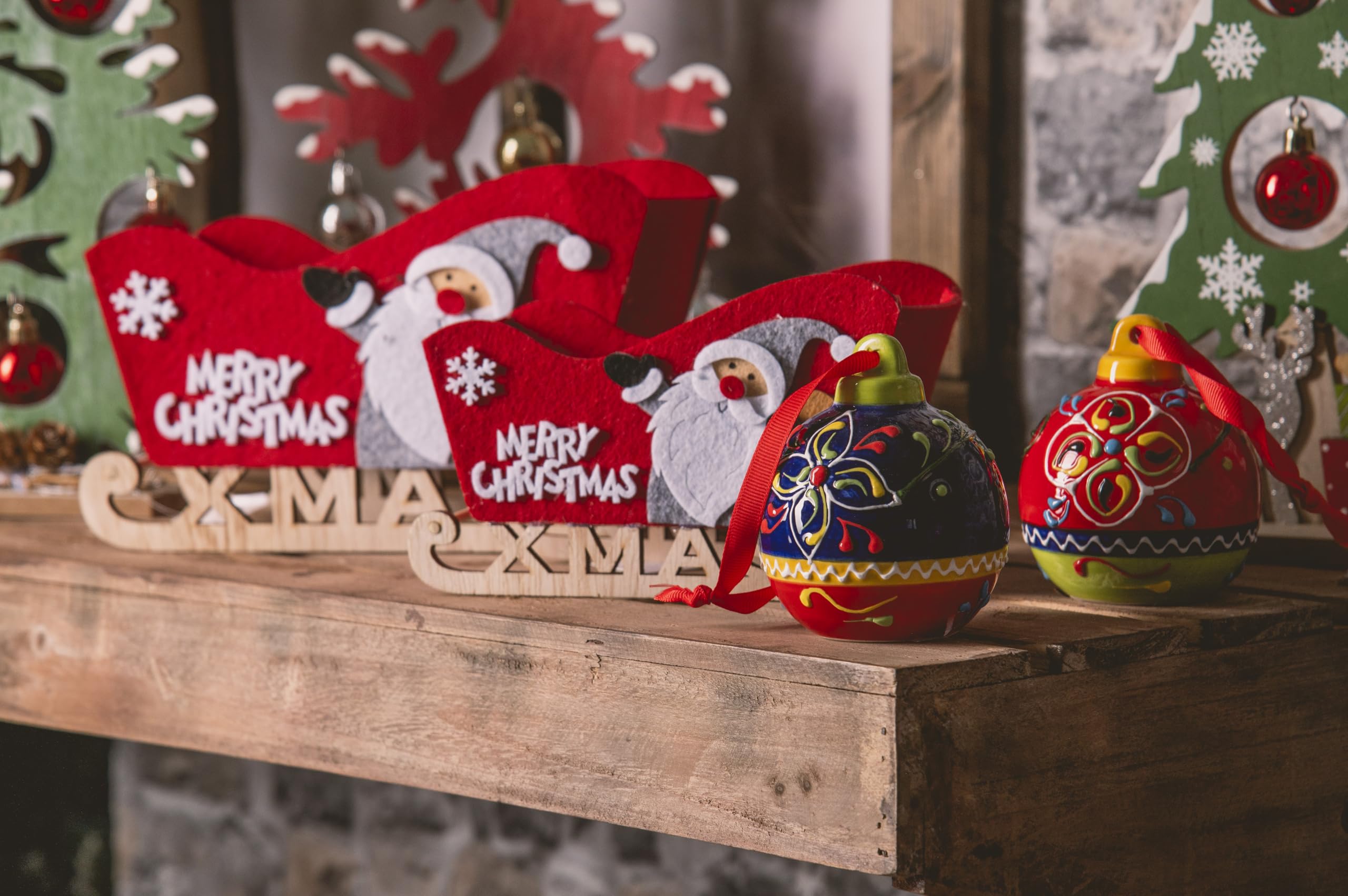 SOARS Decorazioni Natalizie, Slitta Natalizia In Metallo, Ampio Spazio Per Regali Di Natale, Giocattoli, Stabile, Addobbi Natalizi Per Esterno Interno Per Casa, Ufficio (73,5 X 31 X 50,5 CM