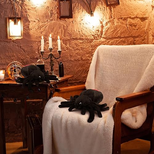 Miniatura 8 de 3 almohadas decorativas de araña de Halloween para sofá, cama, sofá, almohada rellena de Halloween para fiestas al aire libre, decoración del hogar,