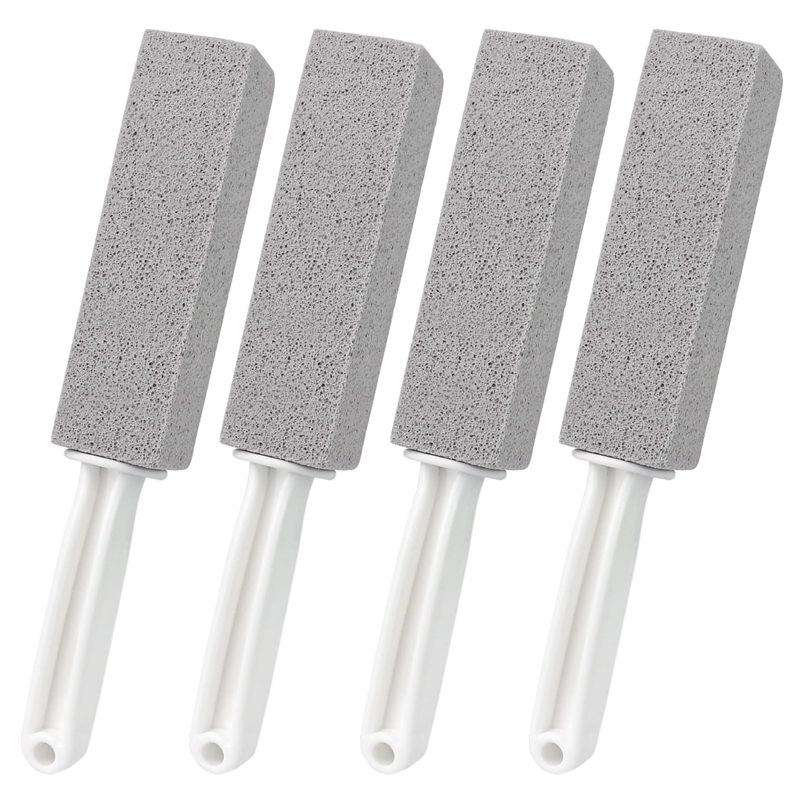Ddluck Grey 4 Pcs Pumice Stone Toilet Bowl Cleaner With Handle,Hard Water Limescale Household Cleaning Brush Pumice Stick For Remover Sink Bathtub Pool Tough Stain
