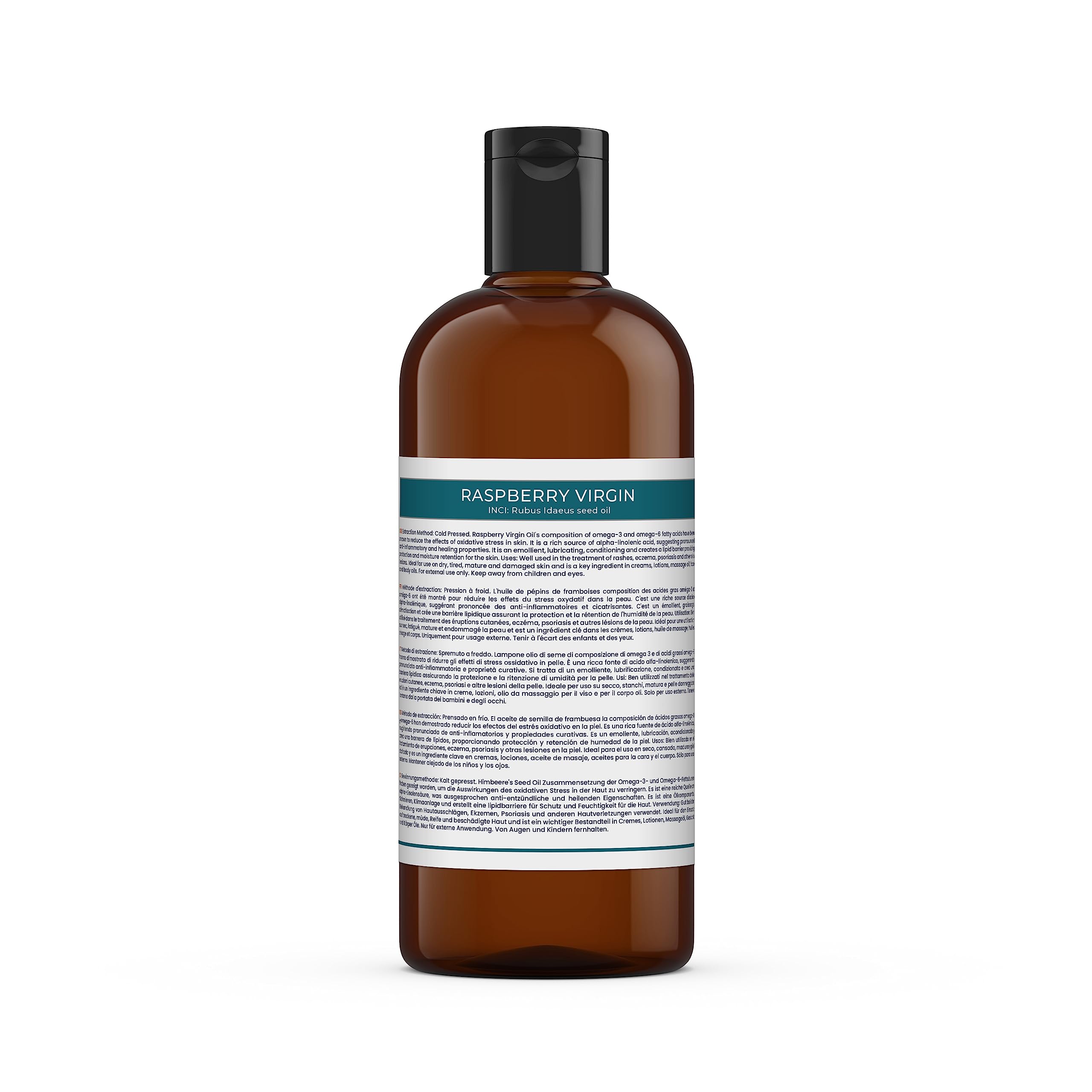 Mystic Moments | Himbeersamen -Nerventrägeröl 500 ml - reines & natürliches Öl perfekt für Haare, Gesicht, Nägel, Aromatherapie, Massage und Ölverdünnung veganer GVO -frei