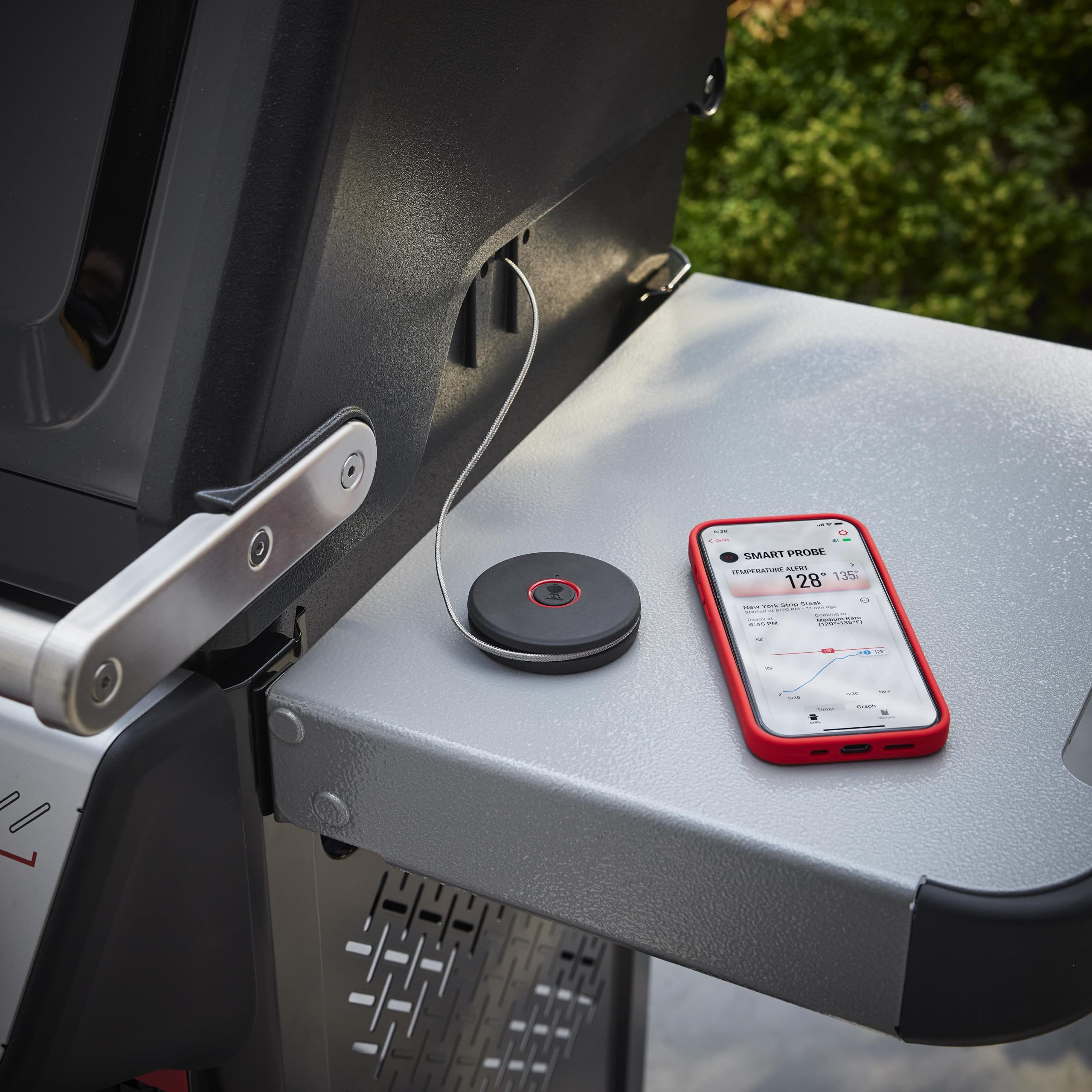 Weber Smart Thermomètre avec sondes de Grille et de Viande/Mesure la température du Gril et à cœur pour Une Cuisson Parfaite – Noir (3400590)