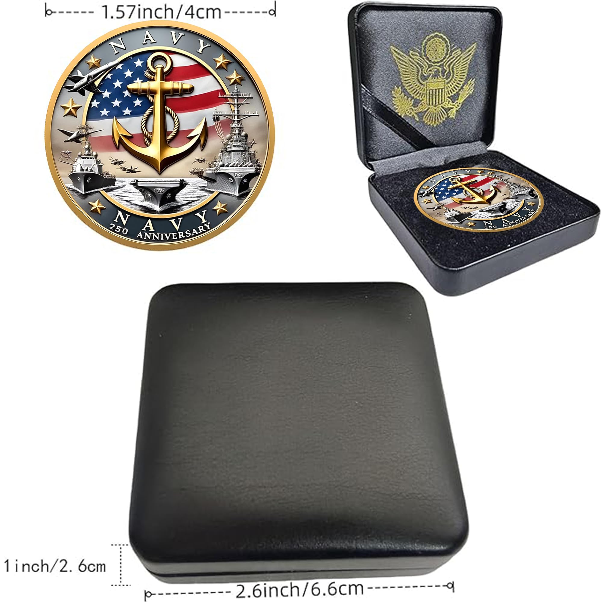 最終価格US NAVYチャレンジ U.S. Navy 250th Anniversary Challenge Coin With Box | eBay