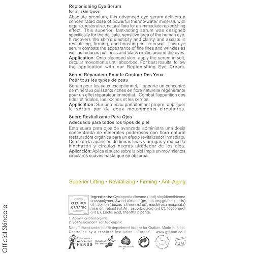 Miniatura 5 de Gratiae Organics - Suero reabastecedor para ojos, 1.02 onzas