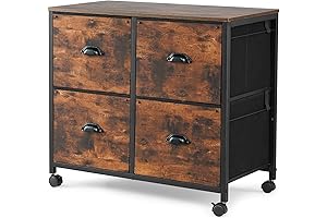 Topsky 4 Drawer Mobile Fabric File Cabinet