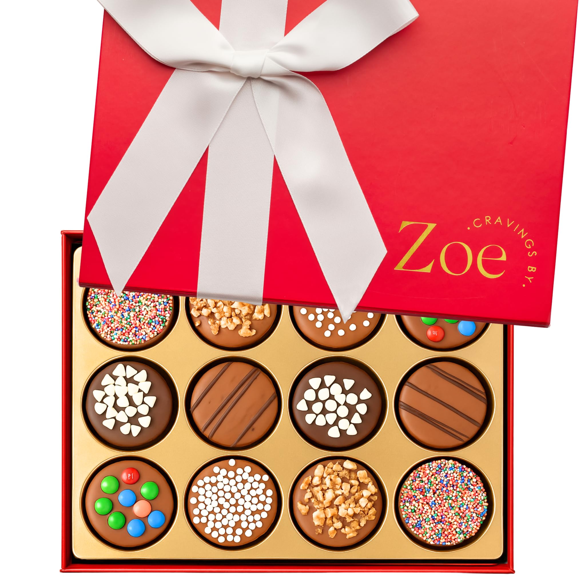 CRAVINGS BY ZOE Gourmet Chocolate Covered Cookies Gift Basket | 12 Piece | Ko...