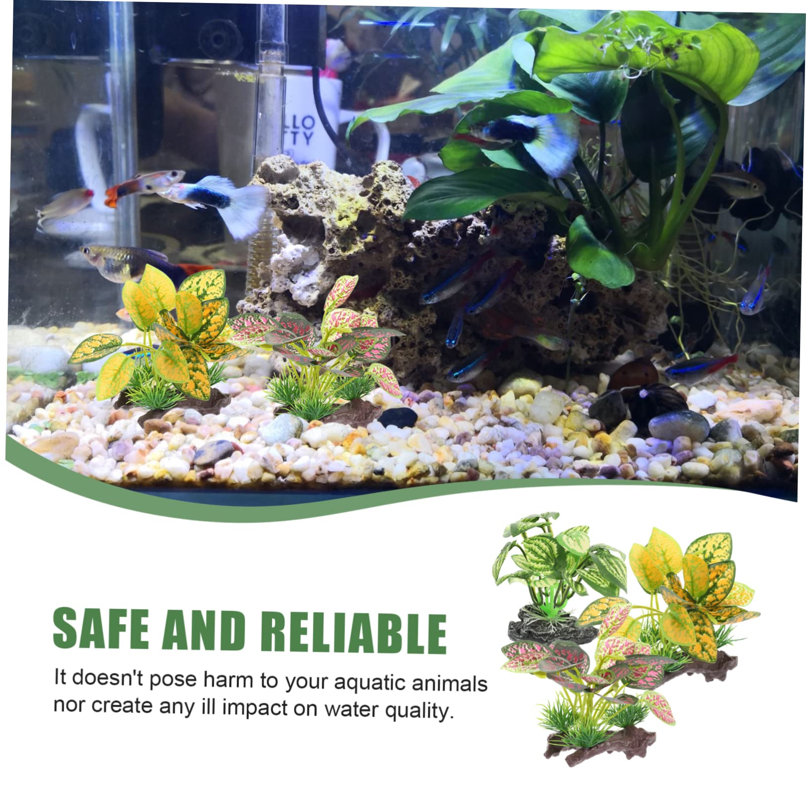 Zerodeko 3 Set Piante Paesaggistiche Per Acquari Pianta Finta Falso Cisterna Acquario Decorazioni Per Acquari Contenitori Piante Acquatiche Finte Impianto Di Simulazione Resina 3 Pezzi * 3