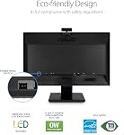 ASUS BE24EQK 23.8” Moniteur d'affaires avec Webcam, 1080P Complet HD IPS, Soin des yeux, DisplayPort HDMI, Sans cadre, réglable intégré 2MP Webcam, Mic Array, Stereo Speaker, Conférence vidéo