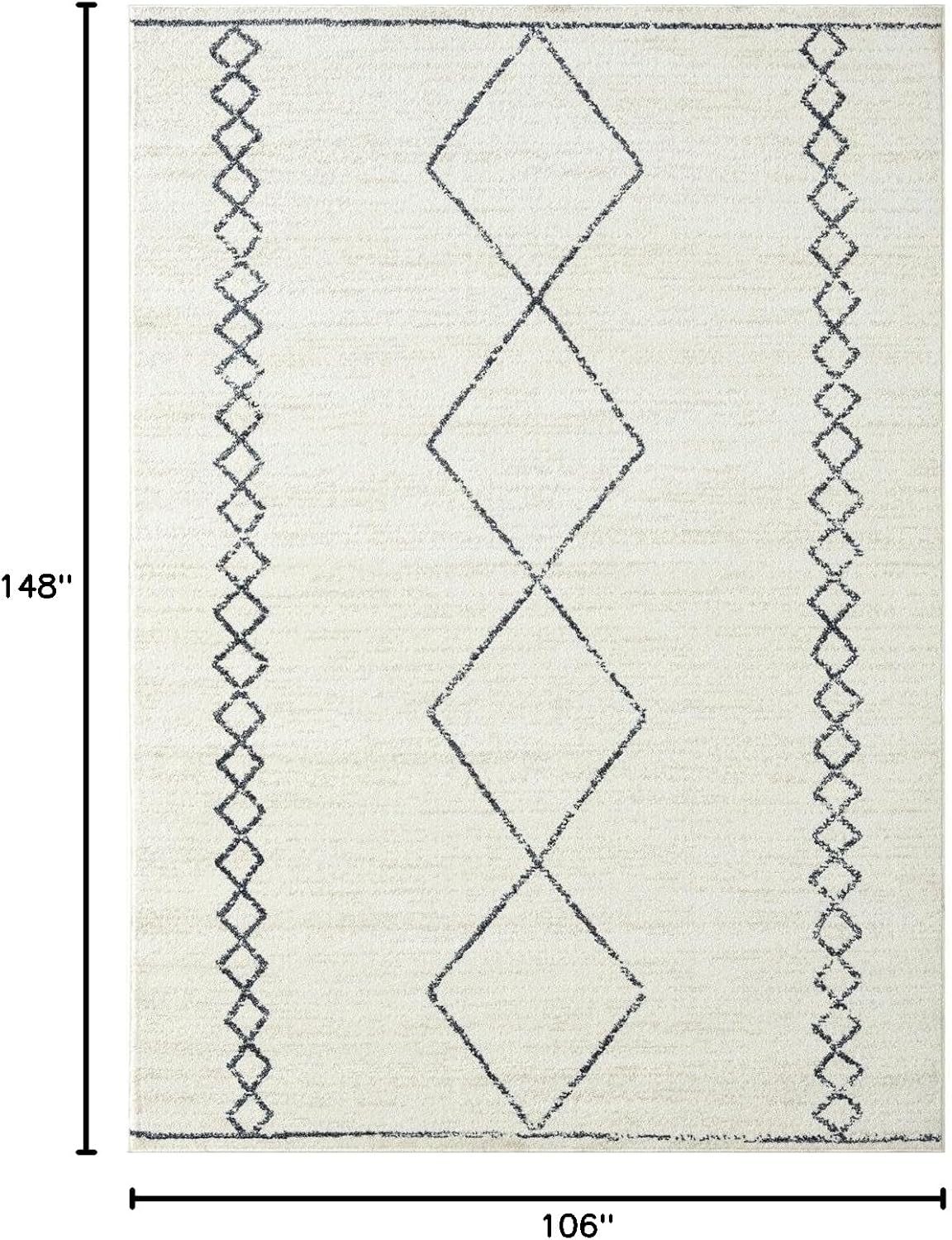 LUXE WEAVERS Daphnes Cream 9x12 Boho Moroccan Geometric Area Rug 2735