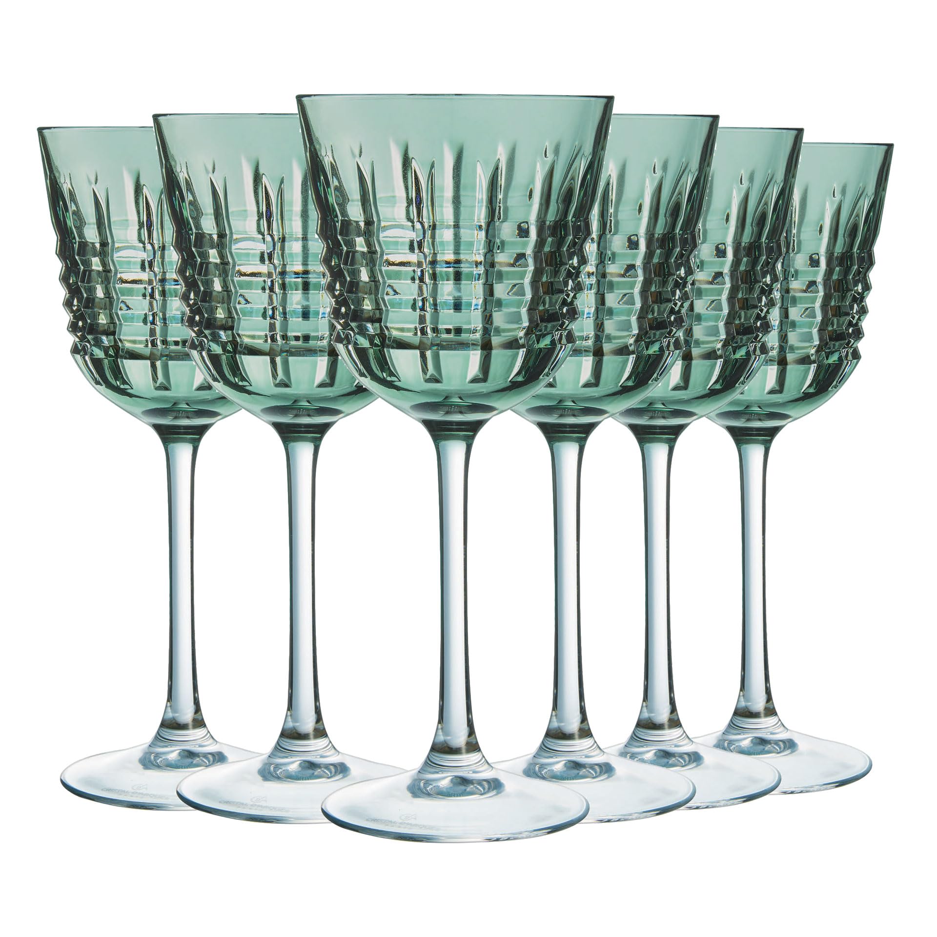 Cristal d'Arques, Weingläser, Rendez-Vous Brume Vert, 25 cl, 6er Set | Bleifreies Kristallglas, Weinkelche mit Stiel für die Verkostung, spülmaschinenfest, dauerhafter Glanz, als Geschenk geeignet