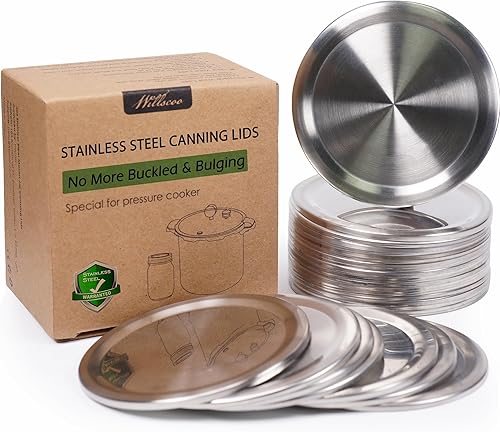 Tapas para conservas de boca ancha de acero inoxidable 304, tapas para tarros Mason especiales para olla a presión, sin abultamiento ni abrochado, disponible en Yaxa Peru