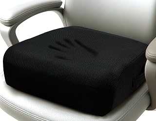 VGLCBBSTS 6-Inch Office Chair Booster Cushion - Extra Thick Seat Height Pad, Dual-Layer Foam, Non-Slip Base for Desk Alignment