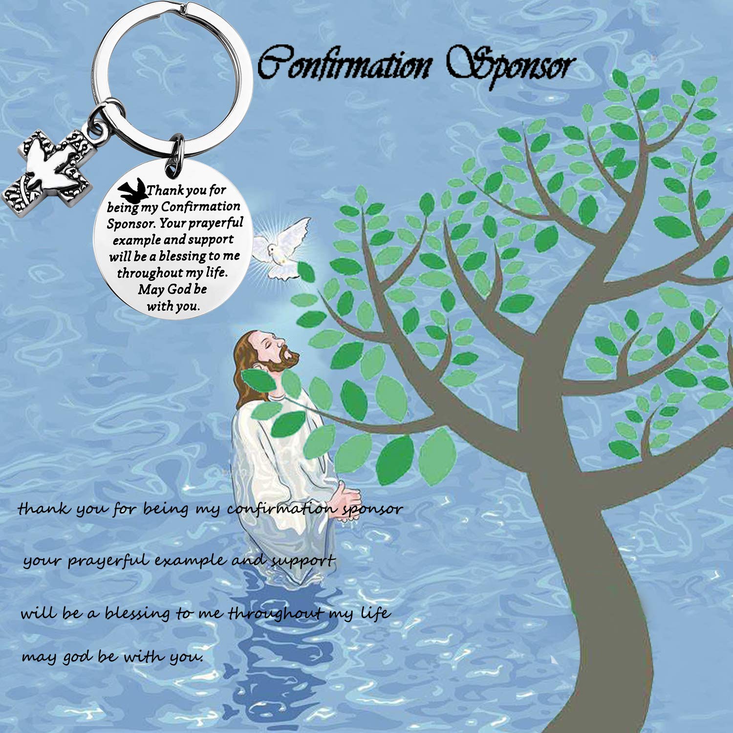 TIIMG Confirmation Sponsor Keychain Thank You for Sponsor