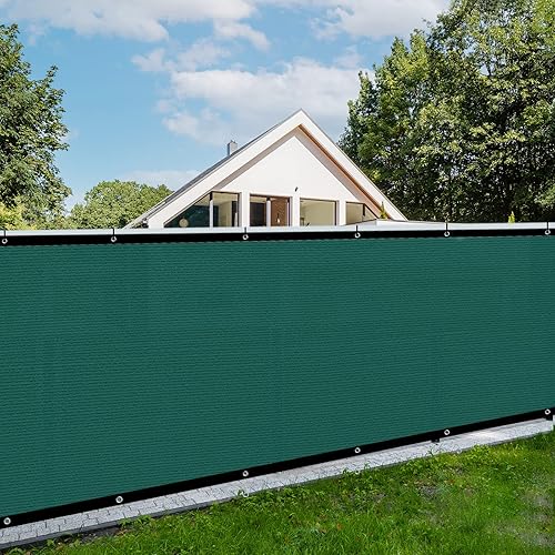 Sunny Guard 6'x50' Fence Privacy Screen,Dark Green Fence Covering Privacy, Heavy Duty Mesh Fencing for Chain Link,Patio,Wall,Garden,Yard