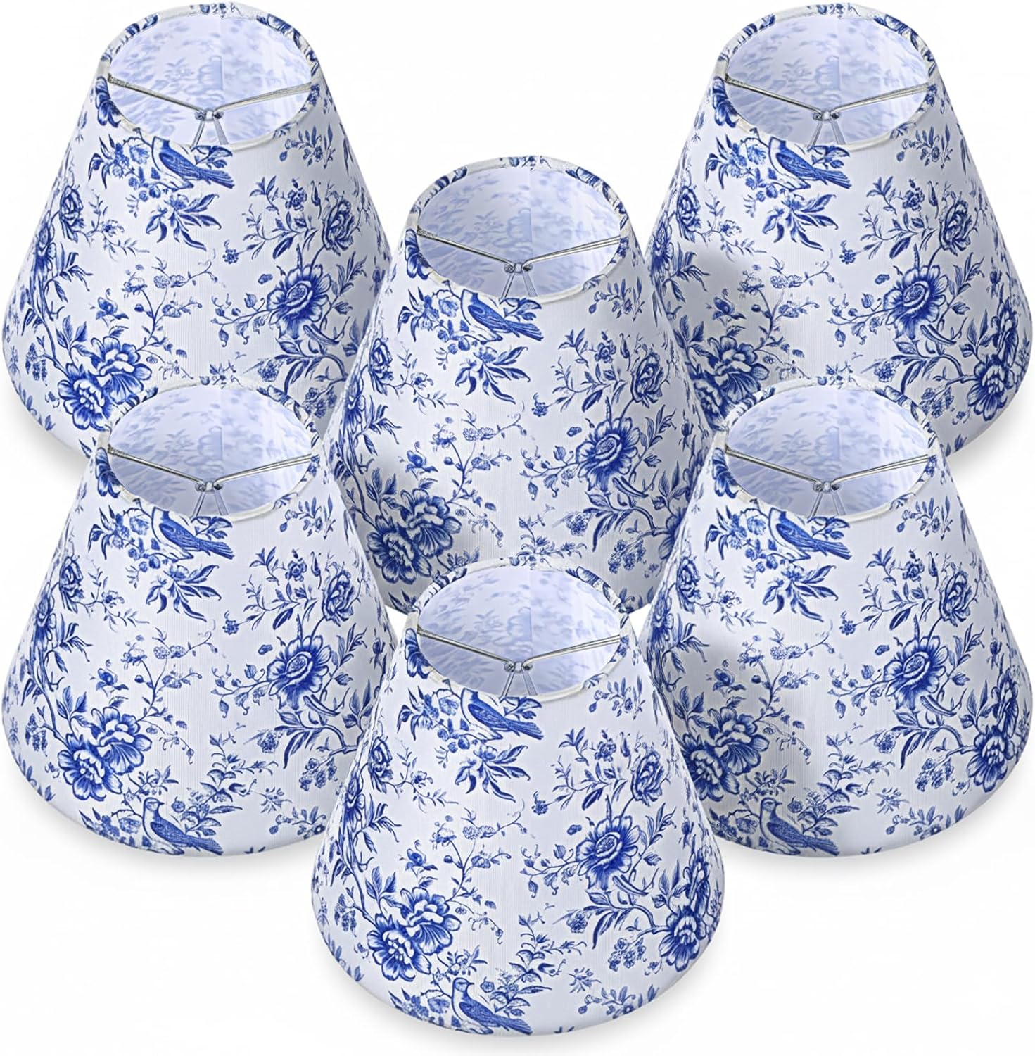 6 Pcs Chandelier Shades, 5.9 * 5.1 inch Table Lamp Shades French Countryside Chandelier Lamp Shade for Living Room Chandeliers, Bedroom and Children's Room Desktop Lamps, Wall Decoration Lamps