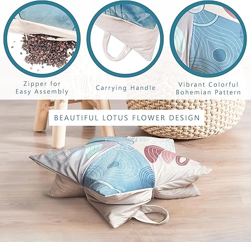 Miniatura 4 de Silent Mind Cojín de meditación Lotus para una postura mejorada, almohada tradicional de meditación de trigo sarraceno, almohadas de meditación y